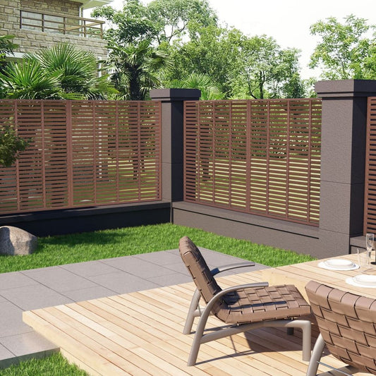 Louver Fence WPC 170x170 cm Brown