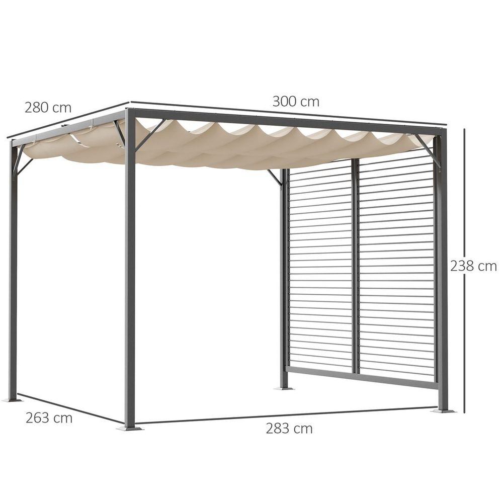 Metal Pergola Patio Sun Shelter Grape Tent Retractable Canopy UV Cut