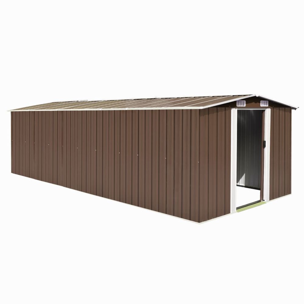 Garden Shed 257x298x178 cm to 257x580x181 cm Metal Green