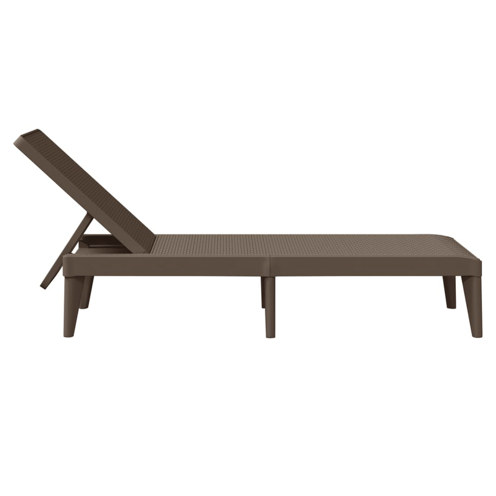 vidaXL Sun Lounger Brown 186x60x29 cm PP