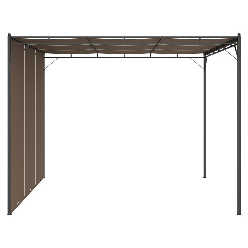 Garden Gazebo with Side Curtain 3x3x2.25 m Taupe