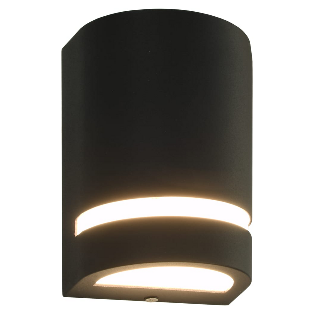 Outdoor Wall Lights 2 pcs 35 W Black Half-round