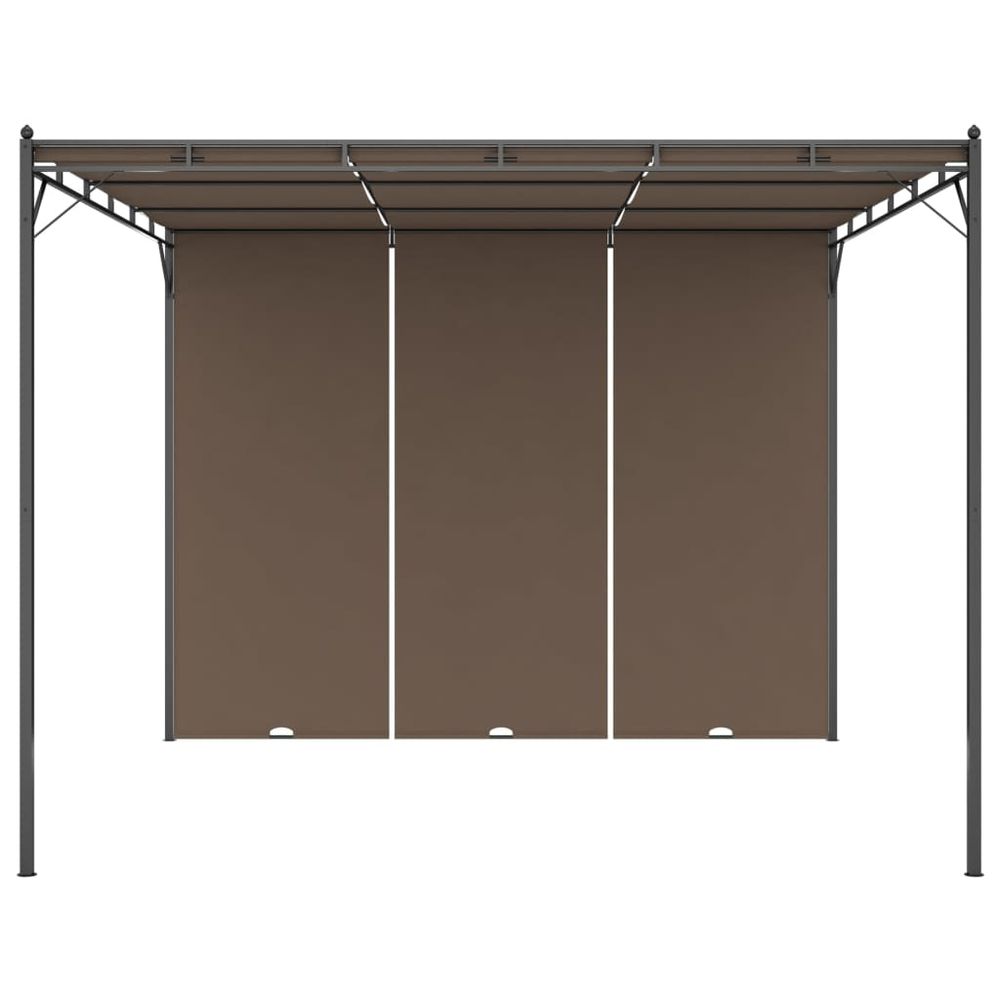 Garden Gazebo with Side Curtain 3x3x2.25 m Taupe